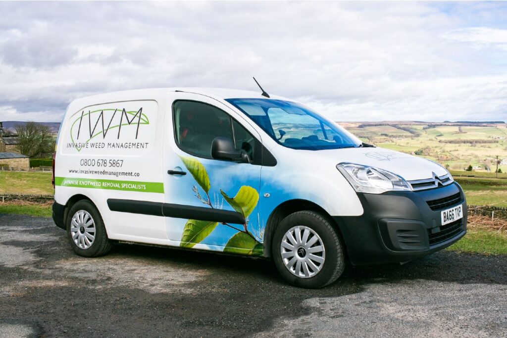 Invasive Weed Management van in the countryside